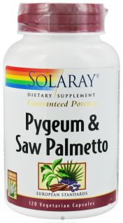 Solaray   Guaranteed Potency Pygeum & Saw Palmetto   120 Vegetarian Capsules