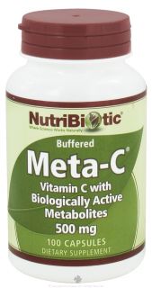 Nutribiotic   Meta C Buffered Vitamin C with Biologically Active Metabolites 500 mg.   100 Capsules