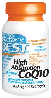 Doctors Best   High Absorption CoQ10 100 mg.   120 Softgels