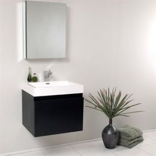 Fresca Nano Black Modern Bathroom Vanity with Medicine Cabinet