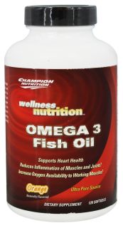 Champion Performance   Wellness Nutrition Omega 3 Fish Oil Orange   120 Softgels