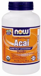 NOW Foods   Certified Organic Acai Super Fruit Antioxidant Powder   3 oz.