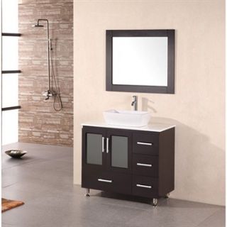 Design Element Milan 36 Bathroom Vanity with Vessel Sink   Espresso