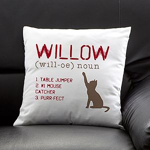 Personalized Cat Throw Pillow  Definition of My Cat