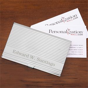 Personalized Executive Silver Business Card Case