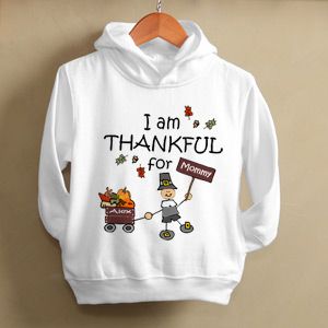 Personalized Kids Thanksgiving Pilgrim Hooded Sweatshirt