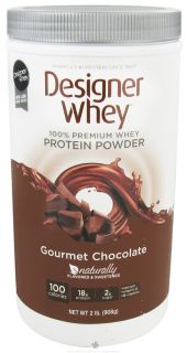 Designer Protein   Designer Whey 100% Premium Whey Protein Powder Gourmet Chocolate   2 lbs.