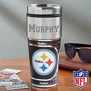Personalized NFL Football Travel Mugs   Pittsburgh Steelers