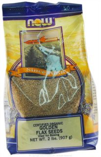 NOW Foods   Certified Organic Golden Flax Seeds   2 lbs.