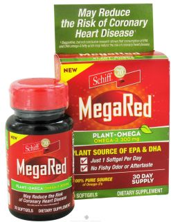 Schiff   Mega Red Plant Omega 300 mg.   30 Softgels