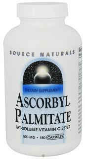 Source Naturals   Ascorbyl Palmitate Fat Soluble Vitamin C Ester 500 mg.   180 Capsules
