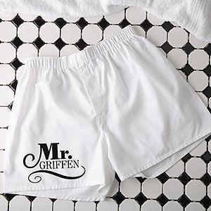 Personalized Wedding Boxer Shorts   Happy Couple