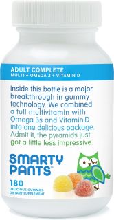 SmartyPants   All in One Multivitamin + Omega 3 + Vitamin D For Adults   180 Gummies
