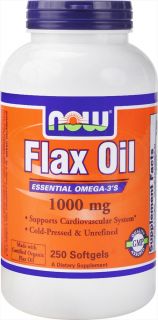 NOW Foods   Flax Oil 1000 mg.   250 Softgels