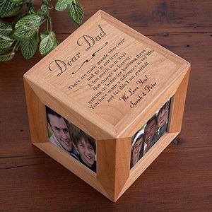 Personalized Wood Photo Cube With Dad Poem