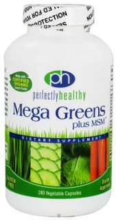 Perfectly Healthy   Mega Greens Plus MSM   180 Vegetarian Capsules