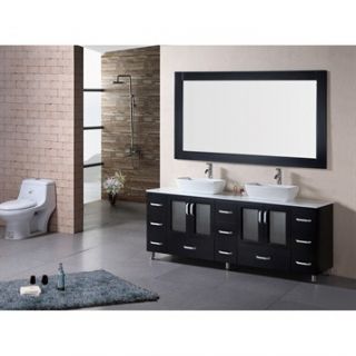 Design Element Stanton 72 Double Sink Bathroom Vanity Set w/ Vessel Sinks   Esp