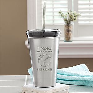 Personalized Stainless Steel Tumblers   Sports Fan