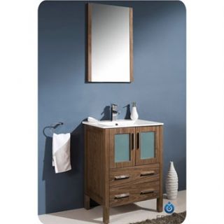 Fresca Torino 24 Walnut Brown Modern Bathroom Vanity with Integrated Sink