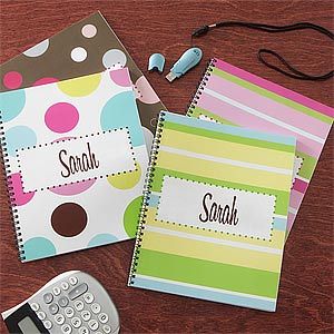 Personalized Notebooks for Girls   On The Go   Set of Two