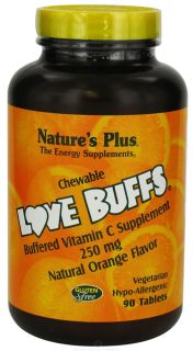 Natures Plus   Love Buffs Chewable Buffered Vitamin C Natural Orange 250 mg.   90 Tablets
