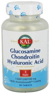 Kal   Glucosamine Chondroitin Hyaluronic Acid   90 Tablets