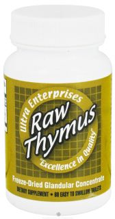 Ultra Enterprises   Raw Thymus 200 mg.   60 Tablets
