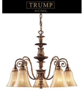 Trump Home Westchester Bedminster 5 Light Chandeliers in Burnt Gold Leaf 2463/5