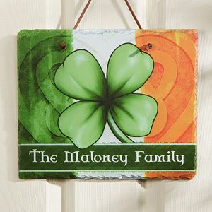 Personalized Slate Plaques   Lucky Clover
