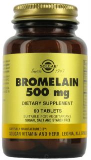 Solgar   Bromelain 500 mg.   60 Tablets