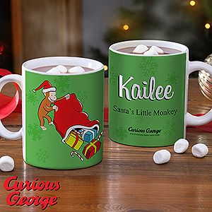 Personalized Curious George Christmas Mug
