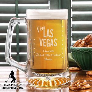 Personalized Elvis Beer Mug   Viva Las Vegas