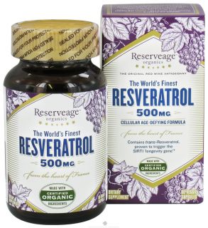 ReserveAge Organics   Resveratrol 500 mg.   60 Vegetarian Capsules