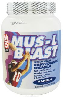 MLO   Mus L Blast Protein Powder Body Building Formula Vanilla   47 oz.