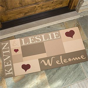 Large Personalized Doormats   Welcoming Hearts