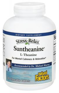 Natural Factors   Stress Relax Suntheanine L Theanine   120 Chewable Tablets