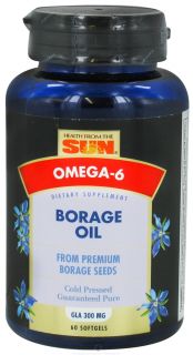Health From The Sun   Borage Oil 300 mg.   60 Softgels Formerly GLA
