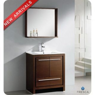 Fresca Allier 30 Wenge Brown Modern Bathroom Vanity with Mirror