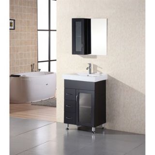 Design Element Milan 24 Bathroom Vanity   Espresso