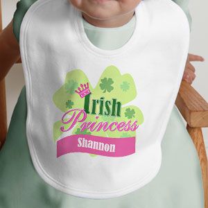 Girls Personalized Baby Bibs   Irish Princess