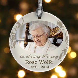 Personalized Photo Christmas Ornament   In Loving Memory