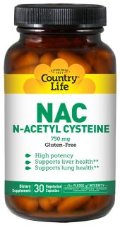 Biochem by Country Life   NAC (N Acetyl Cysteine) 750 mg.   30 Capsules