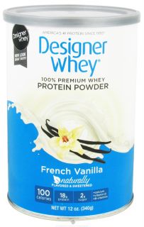 Designer Protein   Designer Whey 100% Premium Whey Protein Powder French Vanilla   12.7 oz.
