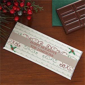 Personalized Holiday Candy Bar Wrapper   Family Names