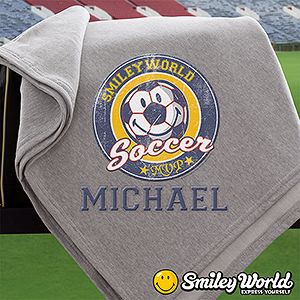 Personalized Blankets   Smiley Sport Sweatshirt Blanket