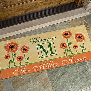 Large Personalized Door Mats   Summer Sunflowers