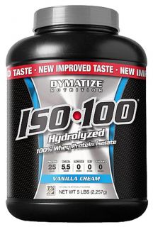 Dymatize Nutrition   ISO 100 100% Hydrolyzed Whey Protein Isolate Vanilla Cream   5 lbs.