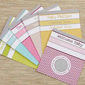 Personalized Baby Shower Games   Chevron Scratch Off Card