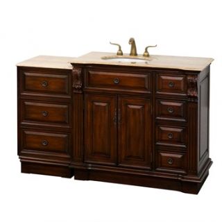 Nottingham 55 Traditional Single Bathroom Vanity with Drawers on Right   Antiqu