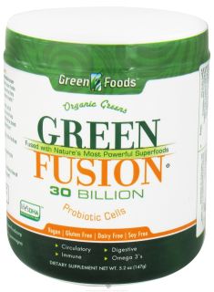 Green Foods   Green Fusion Organic Greens 30 Billion Probiotic Cells   5.2 oz.
